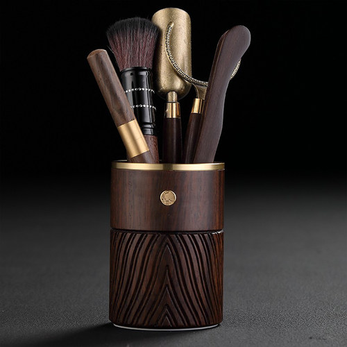 轻奢黑檀茶道六君子套装茶艺