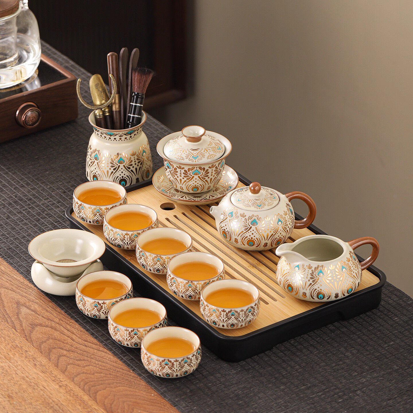 2026新款汝窑功夫茶具套装轻奢陶瓷茶壶茶杯会客伴手礼高档礼盒装