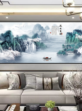 客厅背景墙贴画山水风景画图案背景墙装饰卧室床头挂画墙上装饰品