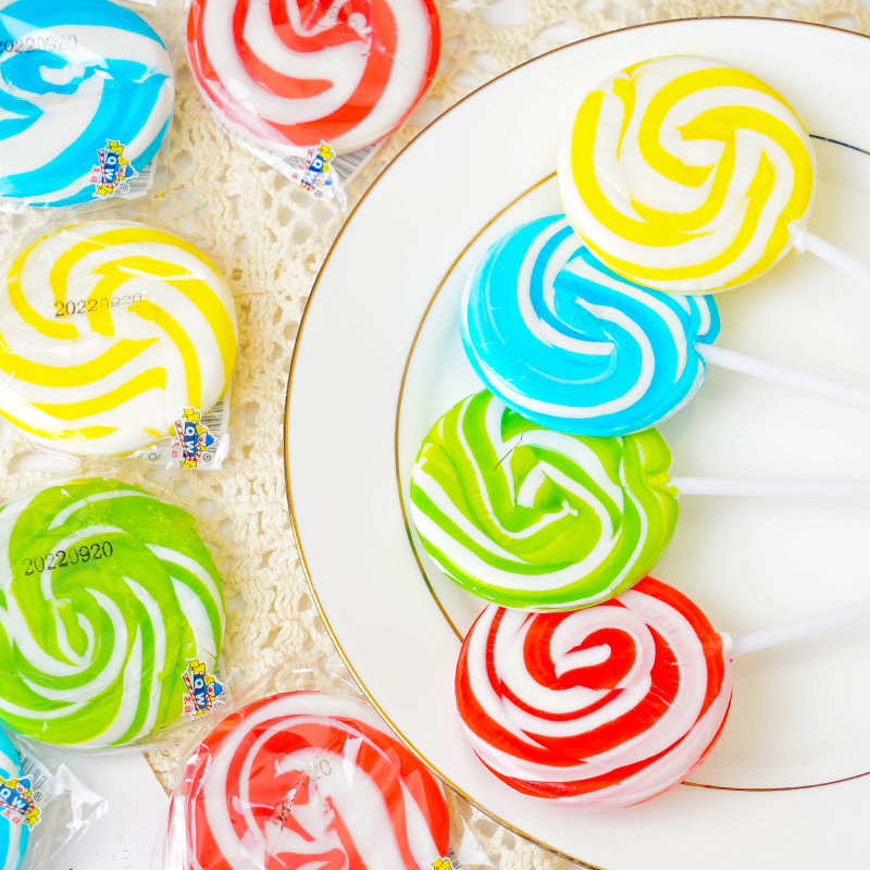 网红彩虹棒棒糖创意高颜值大波板糖盒装儿童节日小礼物五彩硬糖果