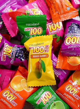 马来西亚LOT100一百份芒果味混合水果味果汁软糖150g 果汁芒果糖