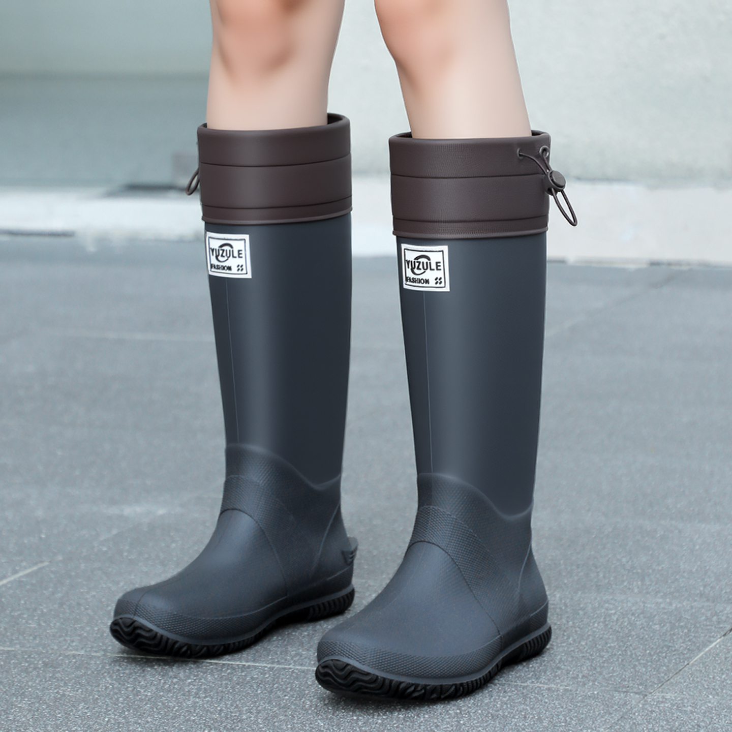 高帮工作胶鞋防水鞋女雨鞋