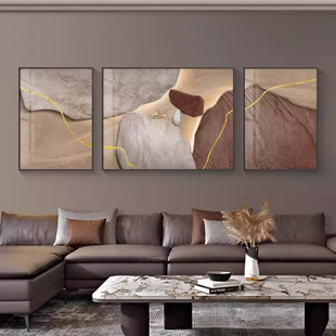 金山画客厅沙发背景墙装饰画现代简约背有靠山挂画高端大气三联画