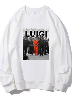 Luigi Mangione橙色超人美国纽约照片路易吉曼吉圆领卫衣帽衫diy