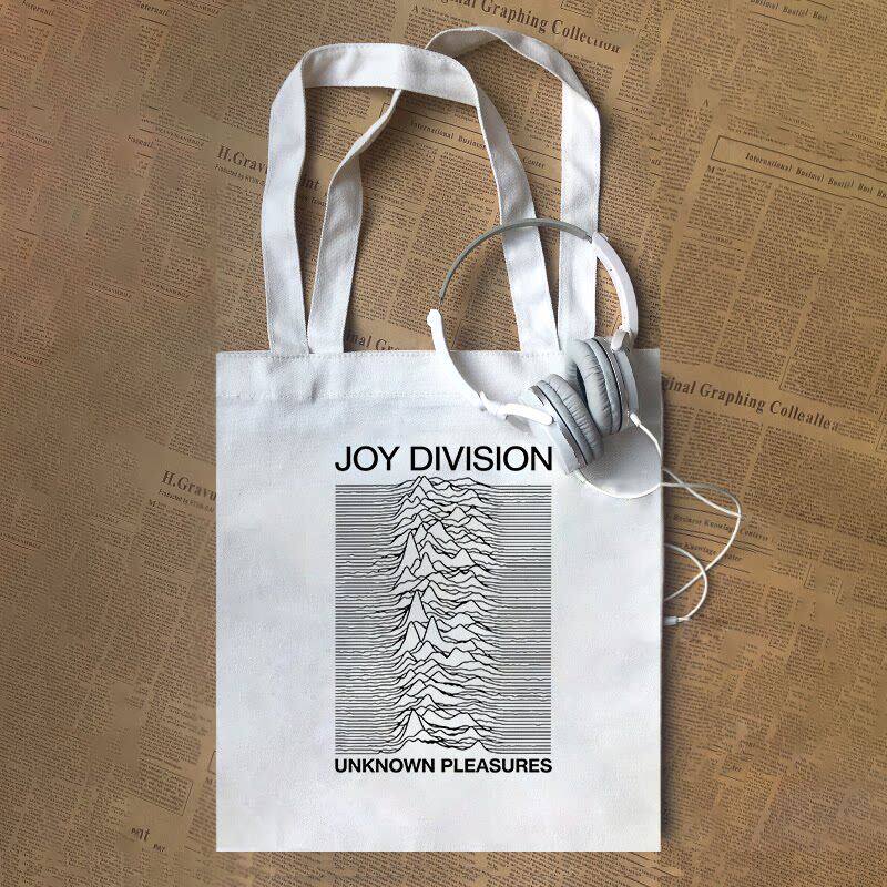 JOY DIVISION 安乾镐黑色脉冲星波形纹男女纯棉帆布包