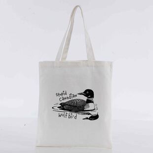 潮hudsonwilliam巅峰对决同款 wolf Canadian stupid 帆布包 bird