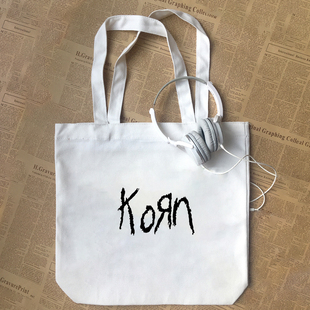新金属科恩乐队KORN美国摇滚logo纯棉帆布包手提袋