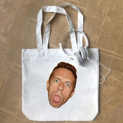 Coldplay酷玩乐队粉丝有趣味搞笑印头像男女演唱会帆布包手提袋定