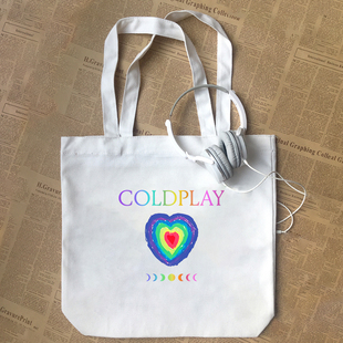 ColdPlay酷玩乐队moon music专辑音乐演唱会粉丝应援帆布包手提袋