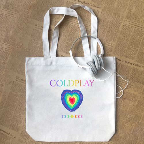 ColdPlay酷玩乐队moon music专辑音乐演唱会粉丝应援帆布包手提袋