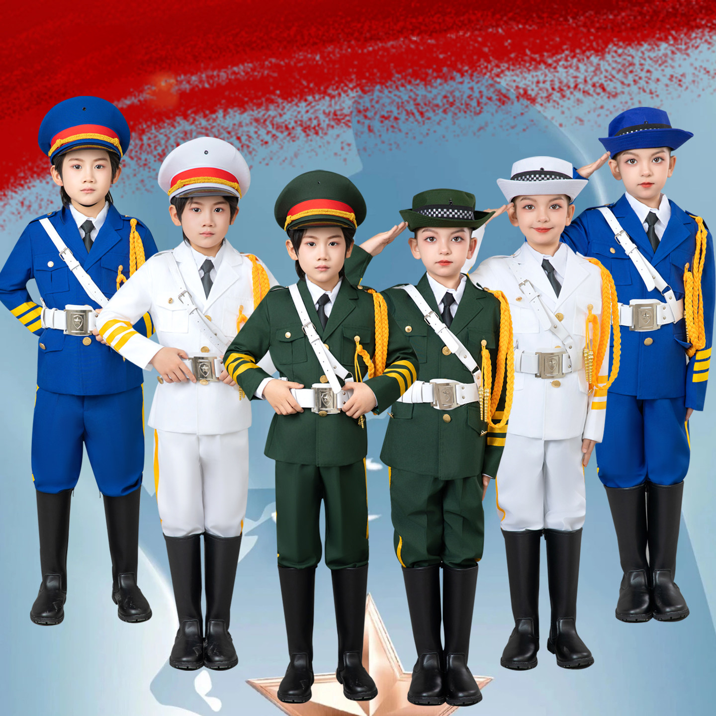 儿童升旗手服装幼儿园升旗仪式服装中小学生升旗手服装鼓号队服装