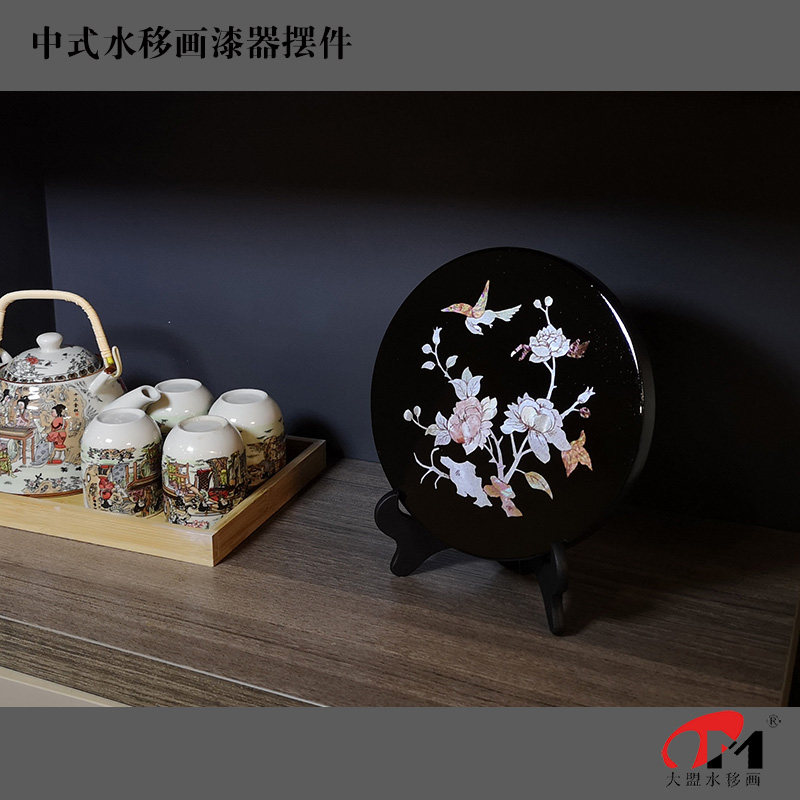 中式螺钿漆器摆件聚财风水礼品