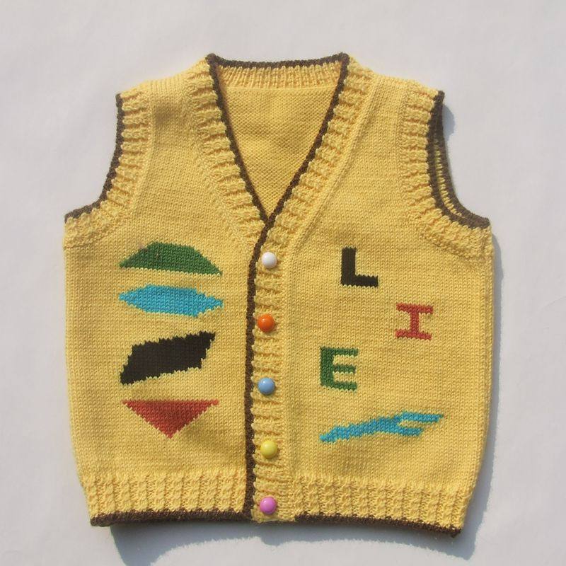 手工编织男女宝宝手工羊毛线背心毛衣婴儿马甲毛衣新款