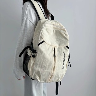 日系轻便减负双肩包大容量初中高中通勤书包户外登山旅游背包小众