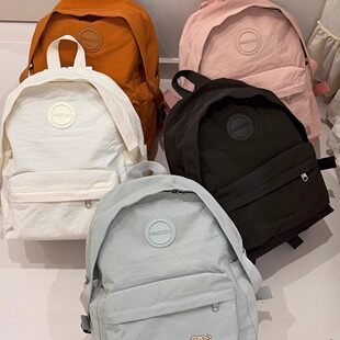 初中女生高中大学生双肩包日系ins简约百搭纯色书包女轻便小背包