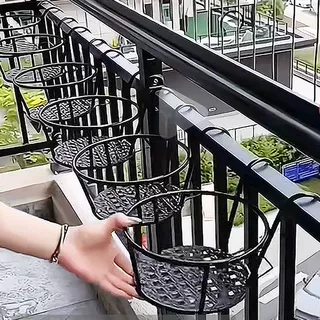 阳台栏杆花架家用铁艺悬挂式花盆挂架盆栽支架多肉绿萝花架子室内