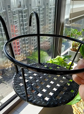 花架阳台悬挂式铁艺花篮栏杆护栏窗台绿萝吊兰花盆架家用置物挂架