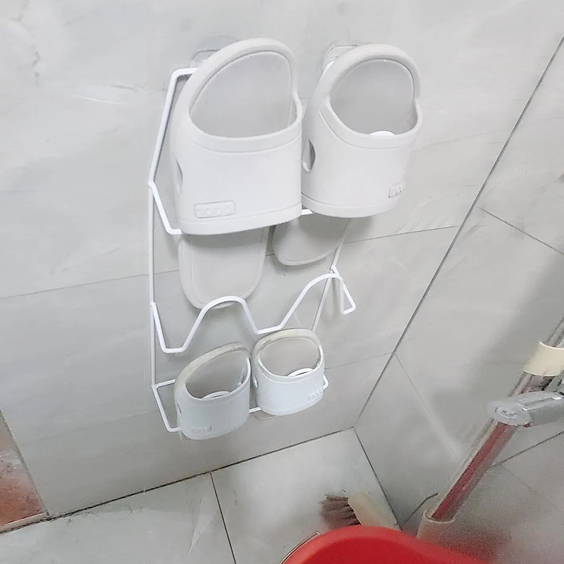 网红浴室拖鞋架壁挂式厕所鞋子收纳置物架卫生间门后免打孔鞋架子