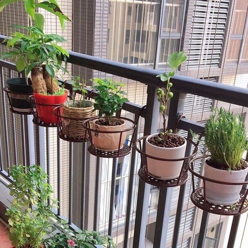 阳台护栏铁艺悬挂花篮架