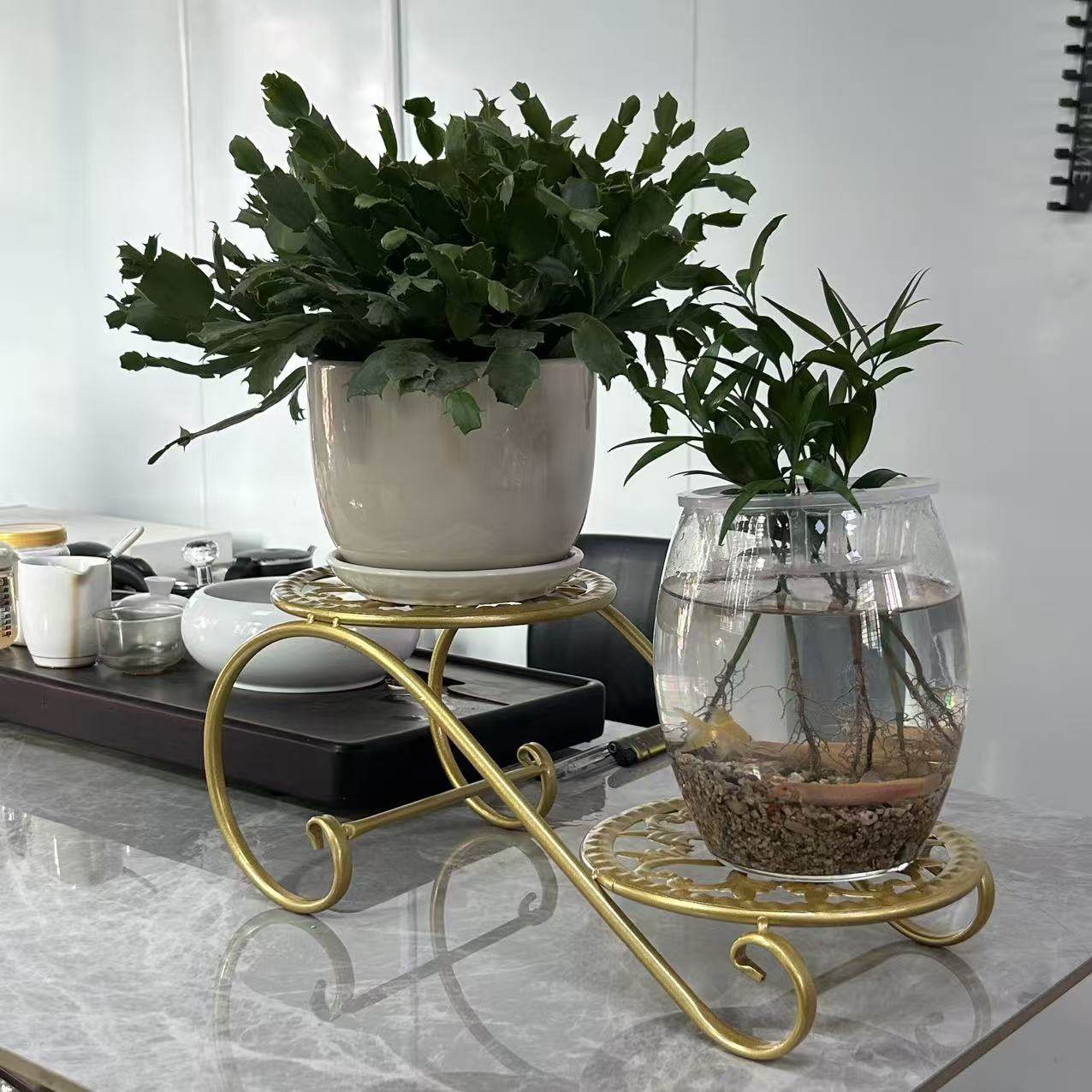 铁艺多层花架落地式多功能室内盆栽架欧式花盆架客厅阳台花架子