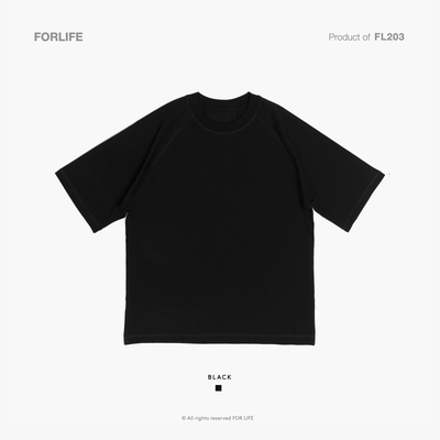 FOR LIFE 270g 32支精梳棉合身版型圆领插肩袖T恤 FL203