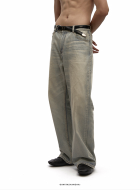 awiya shanghai No.13 高品线｜美国康龙面料石墨做旧水洗牛仔裤