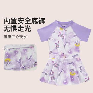 26新款 儿童泳衣女童星黛露公主卡通分体游泳衣防晒速干女孩泳装