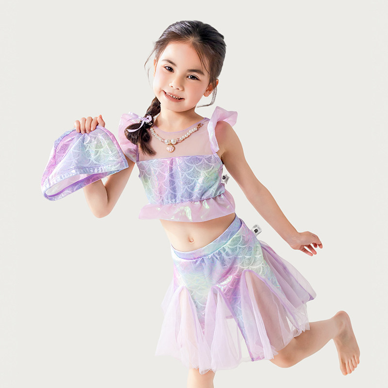 美人鱼女童泳衣2025夏季新款儿童女孩公主泳装夏装女宝绝美游泳衣