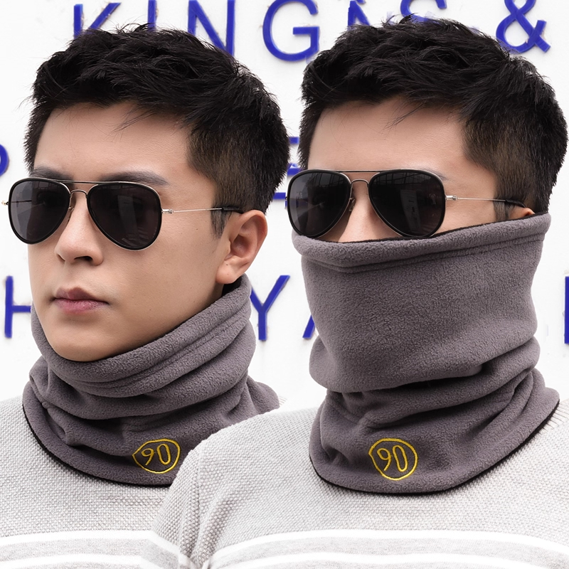 脖套男士冬季保暖防寒护颈围脖冬天加厚抓绒骑行防风面罩套头围巾
