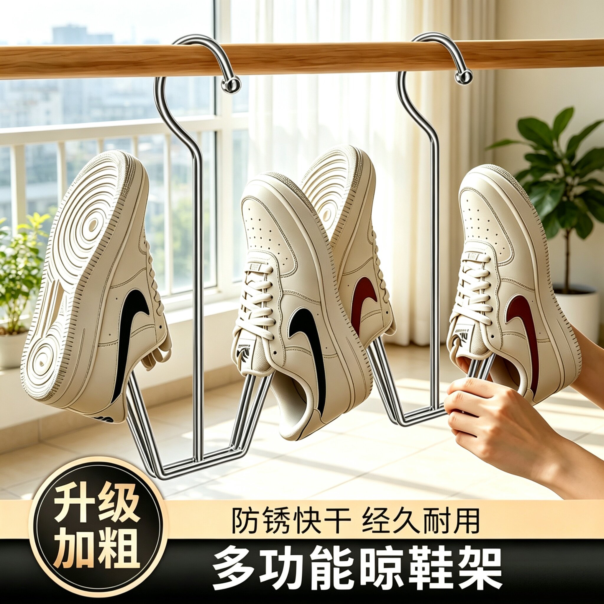 不锈钢室外阳台防风晾鞋架
