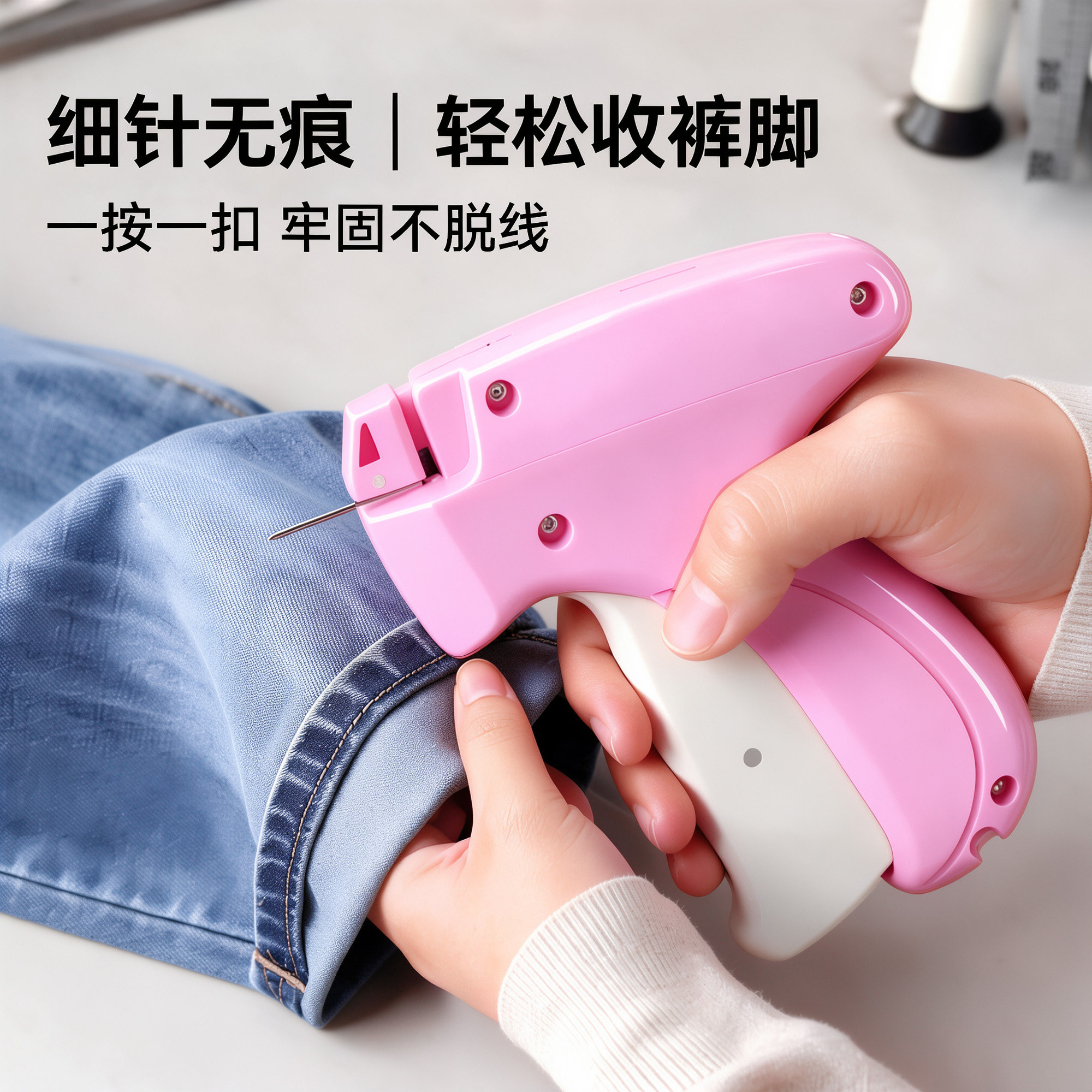 细针标签枪收裤脚神器手持服装打吊牌枪针商标枪无痕缝衣物胶针枪