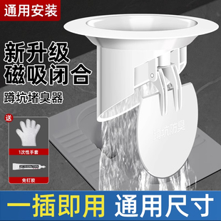 蹲便器防臭神器下水道厕所防虫臭堵塞地漏网盖硅胶芯蹲坑密封盖板