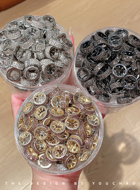 虞书欣同款发夹圆形水钻发卡头饰金属发扣夹前额侧边夹刘海小夹子