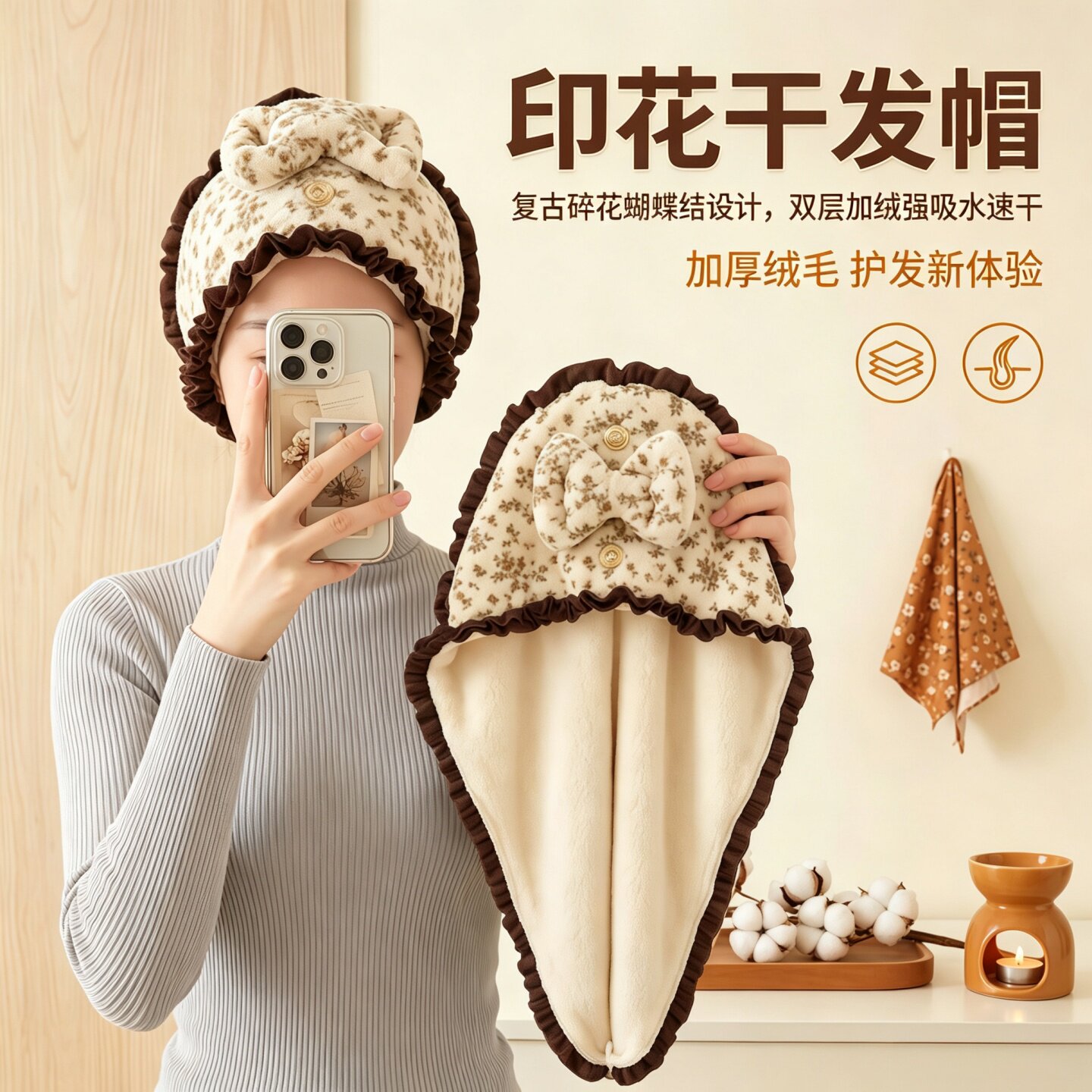 干发帽超强吸水速干女2026新款花边加大加厚长发洗头免吹包头毛巾