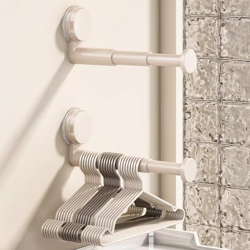 吸盘衣架收纳架免打孔家用阳台单杆可伸缩整理挂钩壁挂式挂衣杆,收纳整理,衣架收纳架/盒,淘宝优惠券,粉丝福利购,淘宝优惠卷