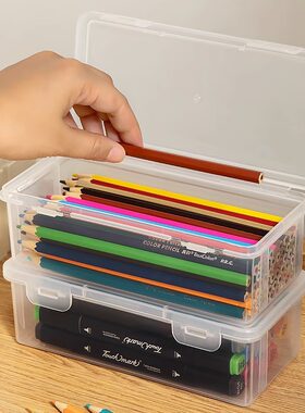铅笔收纳盒大容量透明塑料文具盒