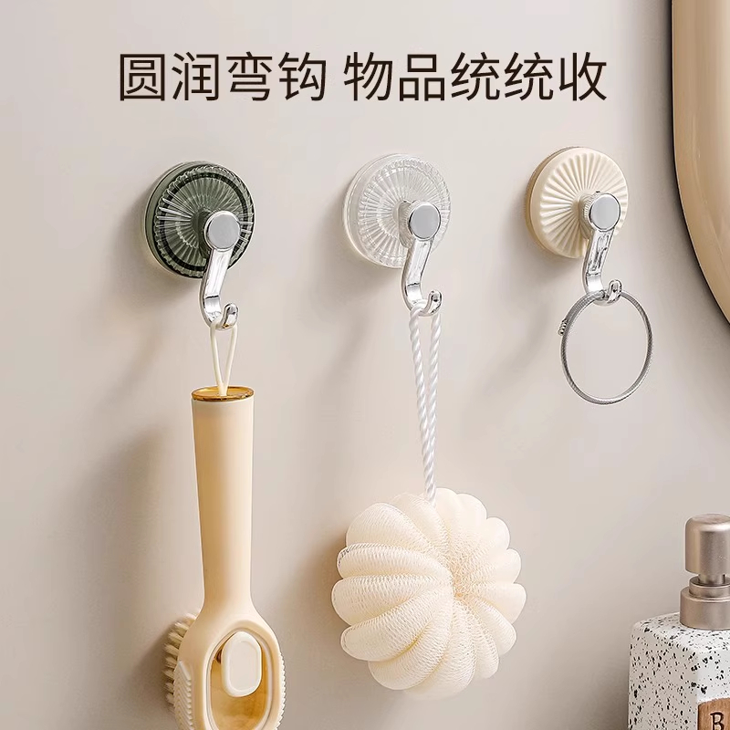 轻奢吸盘挂钩强力承重免打孔浴室卫生间粘钩墙壁门后无痕毛巾挂钩