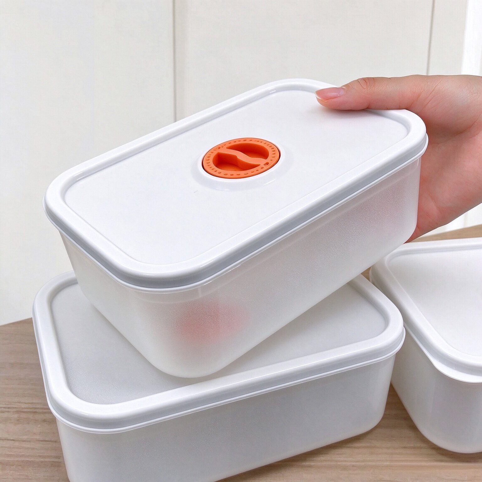 计时款冰箱冷冻收纳盒食品分装盒冰箱专用带盖保鲜盒储物便当盒