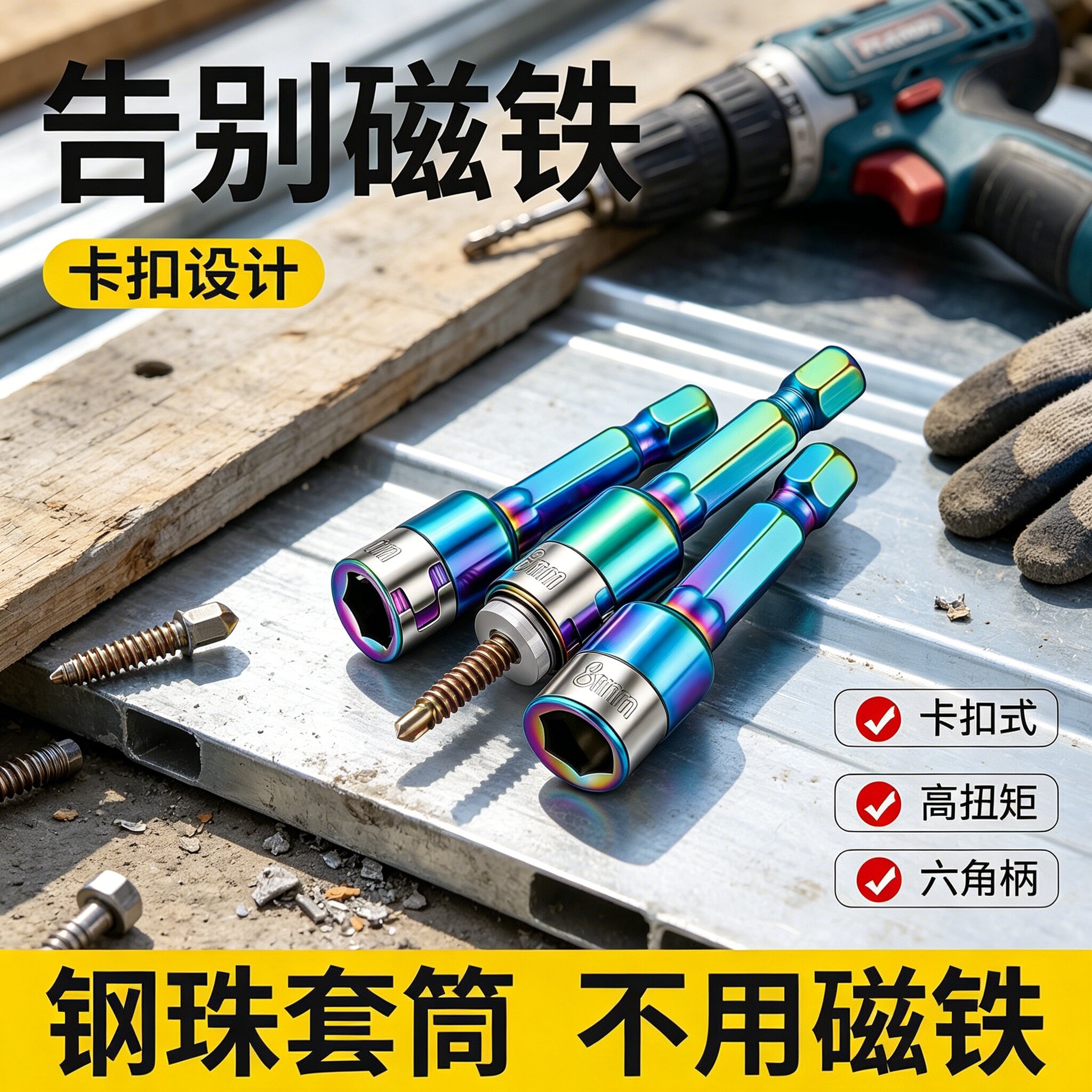 新款燕尾钉螺丝套筒无磁套筒钢珠