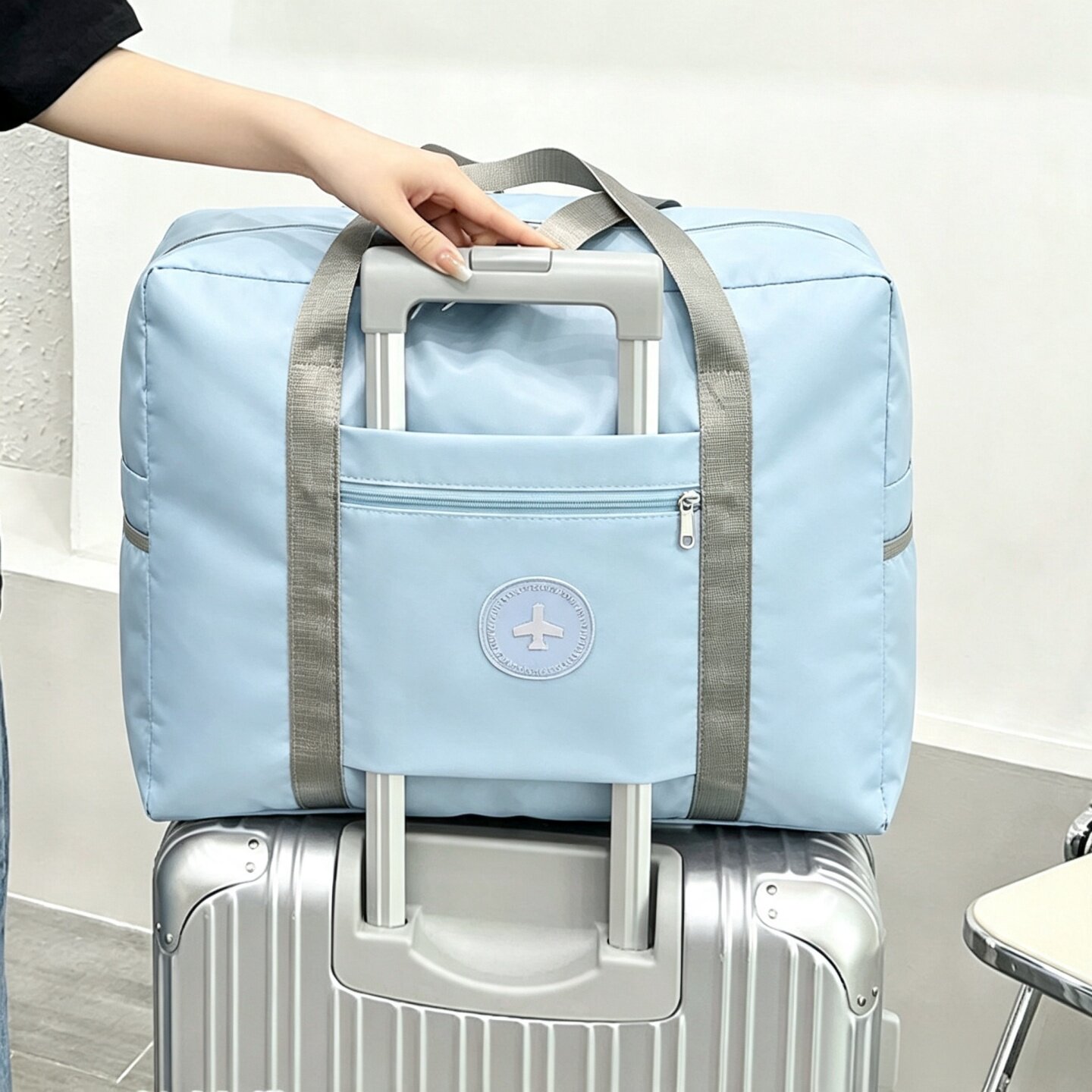 手提旅行登机包大容量防水简约轻便携折叠短途行李袋子套拉杆箱包