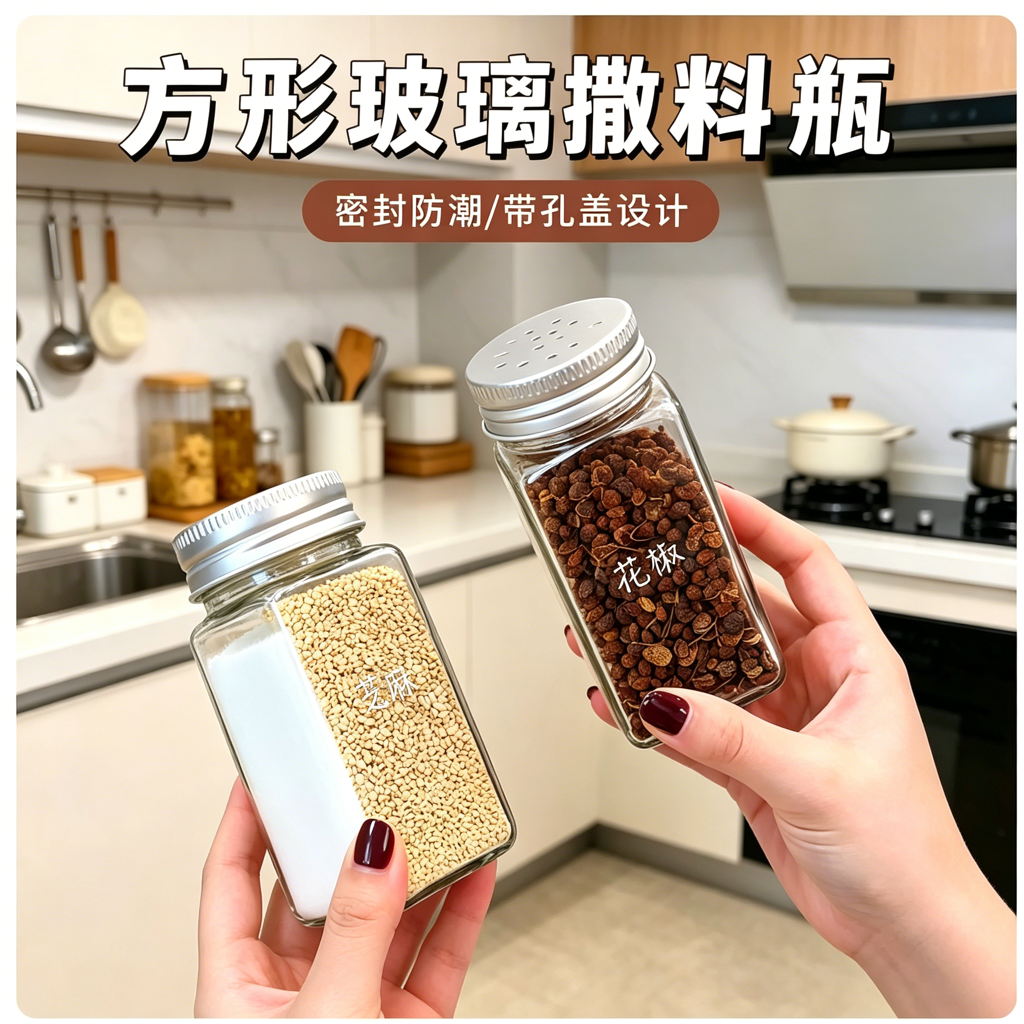 新款密封调料瓶调料厨房玻璃家用