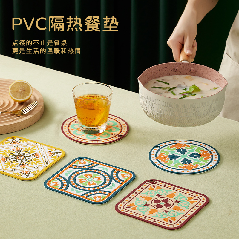 復古餐桌隔熱墊防燙防滑家用廚房