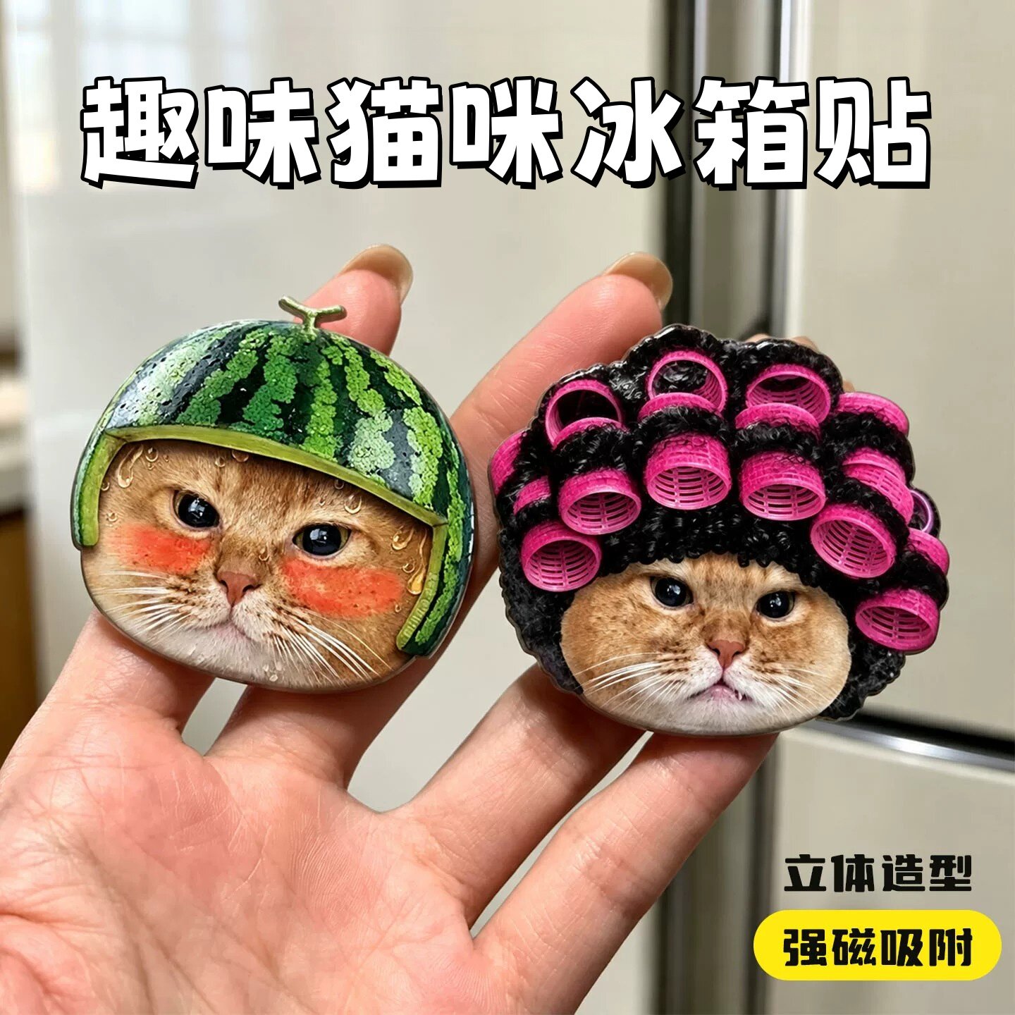 磁吸自制猫咪冰箱贴装饰送礼