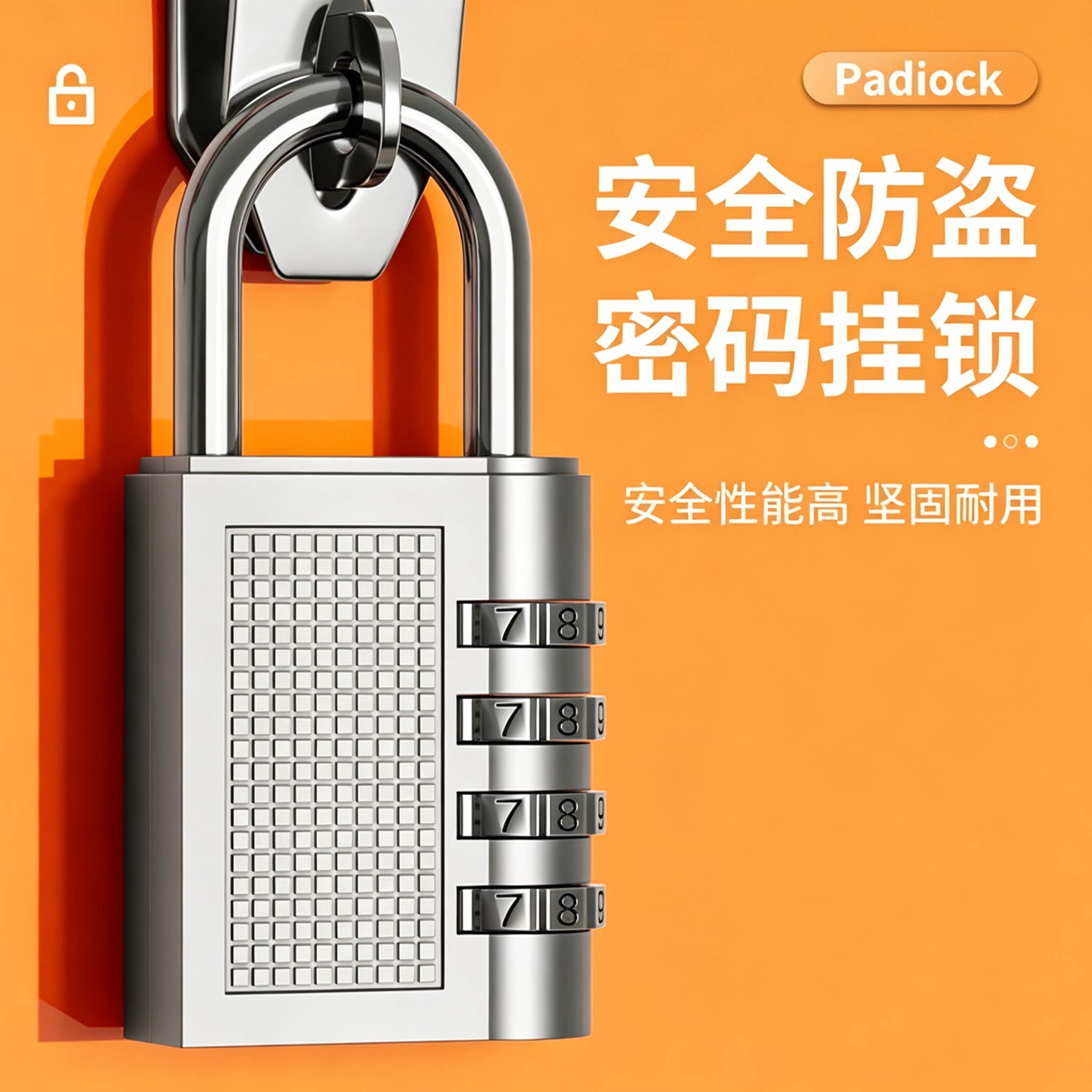 密码挂锁加长宿舍行李箱包健身房柜子门长梁家用防盗锁头小号挂锁