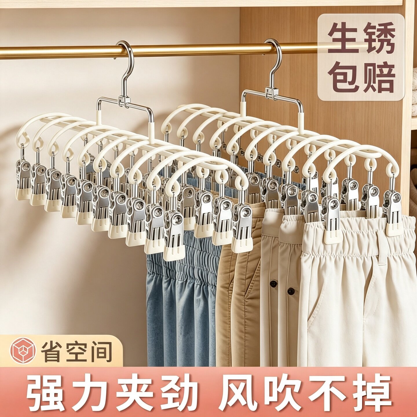 多夹子袜子晾晒架不锈钢家用阳台晾内衣内裤神器防风衣架婴儿袜夹