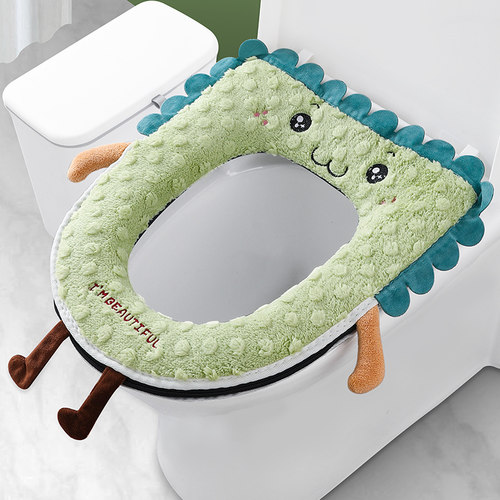 马桶坐垫家用耐脏冬季可爱卡通加厚毛绒高级四季通用马桶专用垫子