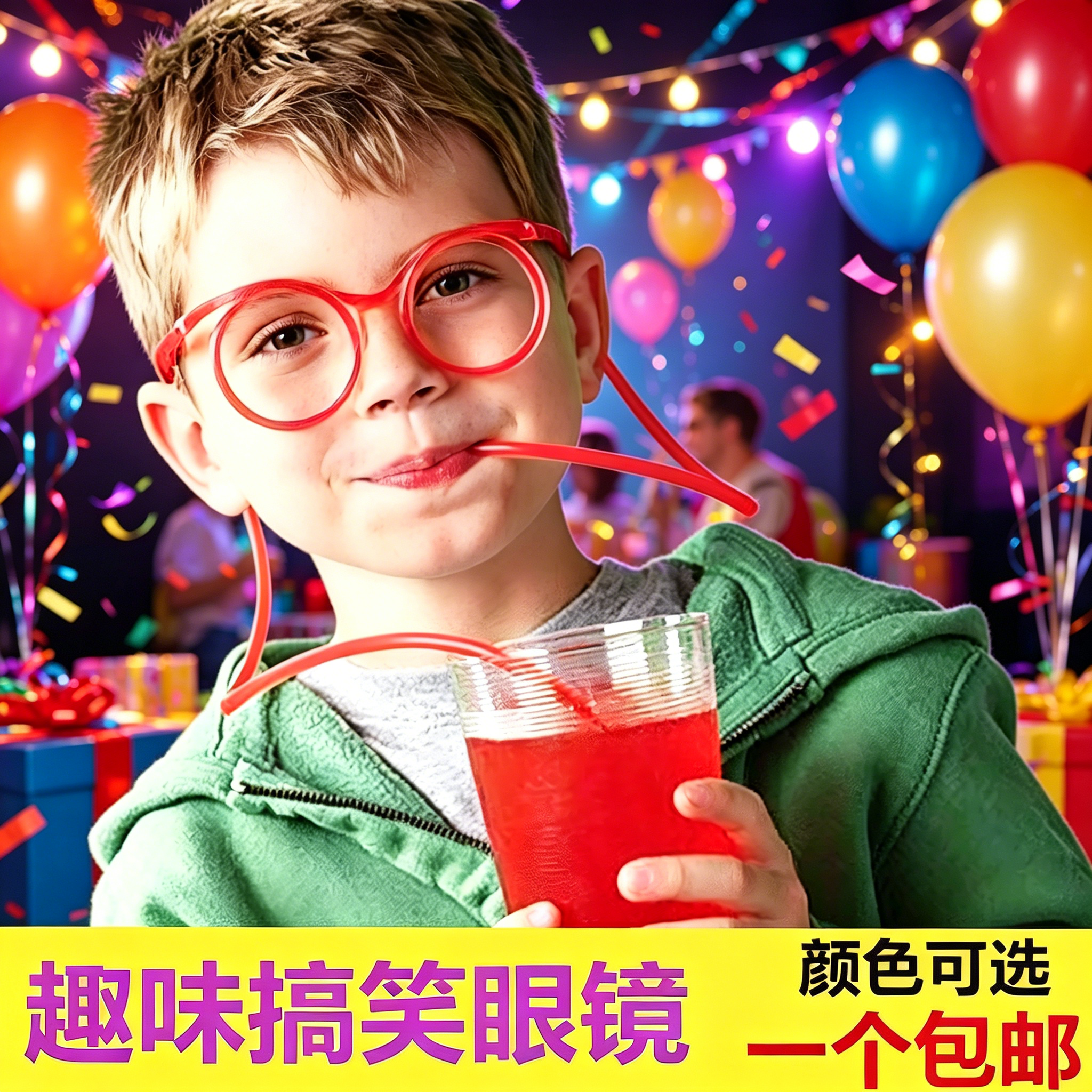 吸管搞怪喝水创意网红儿童懒人眼镜趣味个性可爱饮料超长眼睛造型