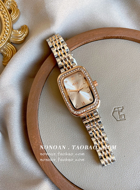 NONOAN 复古小众设计方形学院风学生腕表简约时尚ins风钢带手表女