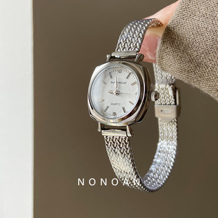 NONOAN复古轻奢手表女气质冷淡风百搭小众高级感网带小表盘ins477