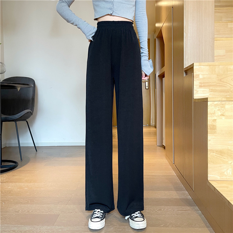 Real shot of spring high waist loose floor pants for women